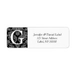 Damask Monogram G Return Address Labels labels