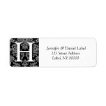 Damask Monogram H Return Address Labels labels