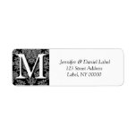Damask Monogram M Return Address Labels labels