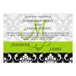 Damask Monogram Names Green Wedding Invitation