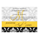 Damask Monogram Names Yellow Wedding Invitation