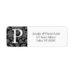Damask Monogram P Address Mailing Labels labels