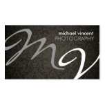 Damask Monogram Photographer Business Card