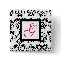  DAMASK MONOGRAM,pink fuchsia