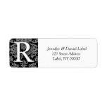 Damask Monogram R Mailing  Address Labels labels