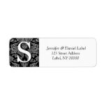 Damask Monogram S  Address Labels Printed labels