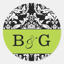 Damask Monogram Sticker