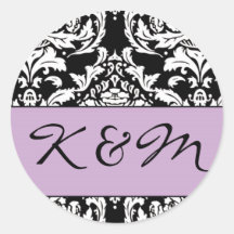 Damask Monogram Sticker