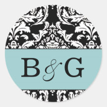 Damask Monogram Sticker
