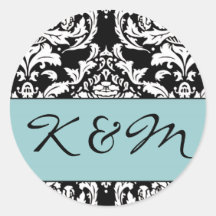 Damask Monogram Sticker