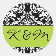 Damask Monogram Sticker