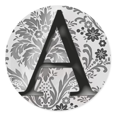 Damask Monogram Sticker - Initial A by aslentz