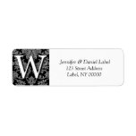 Damask Monogram W Return Address Labels labels
