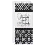 Damask MOnogram Wedding Invitation Black & White
