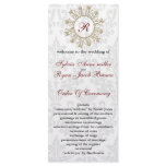 Damask MONOGRAM Wedding program Customized Rack Card