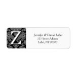 Damask Monogram Z Return Address Labels labels