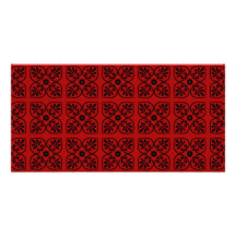 Damask on dark red personalized photo card