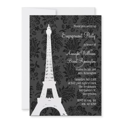 Damask Paris Engagement Party by prettyfancyinvites