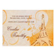 Damask Parisienne: Fall Spice Wedding Website Business Card Template