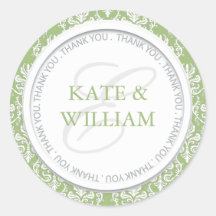 Damask Party Favour Stickers