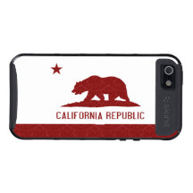 Damask Pattern California Republic Flag iPhone 5 Case