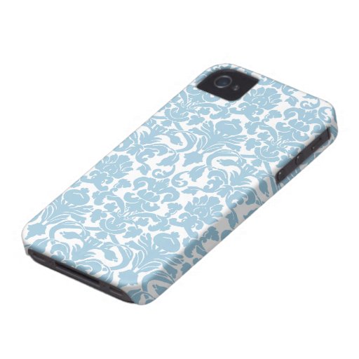 Damask Pattern - Light Blue Case-Mate iPhone 4 Case