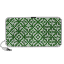 Damask Pattern on Green Mp3 Speakers