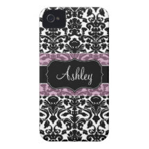 Damask Pattern with Area For Name Case-Mate iPhone 4 Case