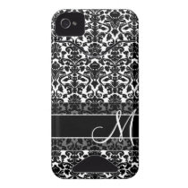 Damask Pattern with Monogram Id Iphone 4 Cover
