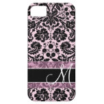 Damask Pattern with Monogram iPhone 5 Cases