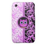 damask pattern with owl iPhone 3 case