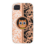 damask pattern with owl vibe iPhone 4 case