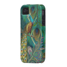 Damask Peacock & Feather You Choose Colour Vibe iPhone 4 Cases