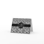 Damask Personalized Card with Monogram
