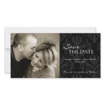 Damask Photo Save The Date Invitation Custom Photo Card