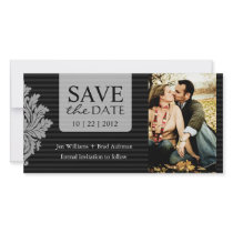Damask Photo Save The Date Invitation Photo Greeting Card