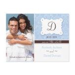 Damask Photo Save the Date Postcard