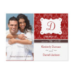 Damask Photo Save the Date Postcard