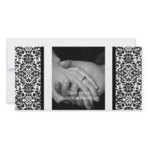 Damask Photo Thank You Card