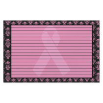 Damask Pink Ribbon Lined