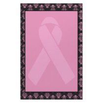 Damask Pink Ribbon Unlined