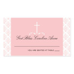 Damask Pink with Cross Seating Card business cards