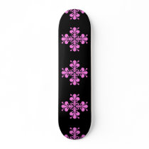 Damask punk pink on black girly girl skateboard deck
