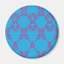 Damask Purple-Aqua Refrigerator Magnet