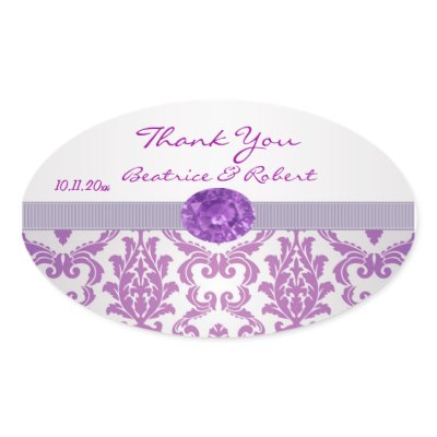 Damask purple, gemstone picture Thank You Sticker by IrinaFraser