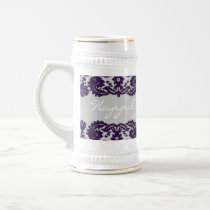 Damask Purple Wedding Mug