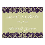 Damask Purple Wedding Postcards