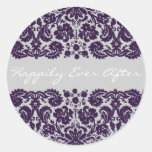Damask Purple Wedding Sticker