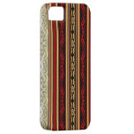 Damask Red Gold Black Stripes iPhone 5 Cases
