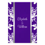 Damask & Ribbon RSVP Card Invite